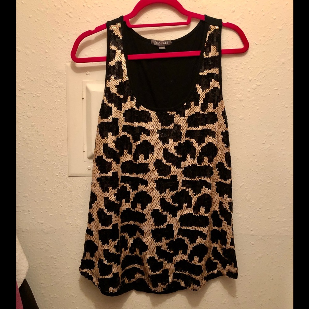 Fox & Ali Sequined animal tank top